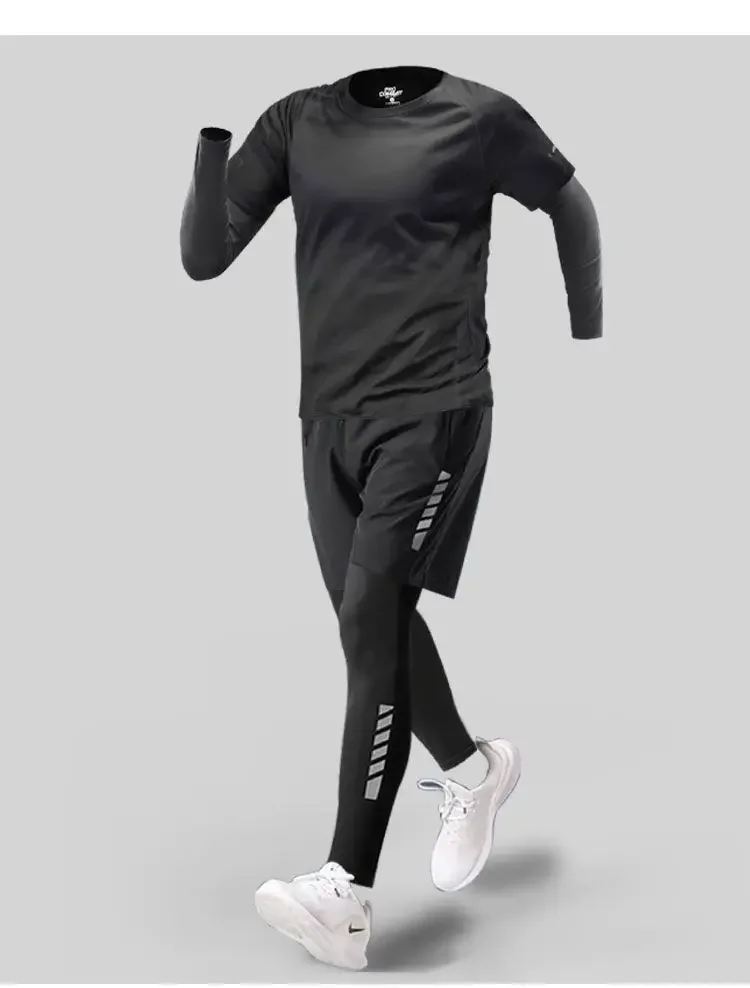 Mallas para hombre, traje deportivo para gimnasio, ropa deportiva para hombre, ropa deportiva para entrenamiento, chándales para correr, conjunto de trajes de compresión para correr