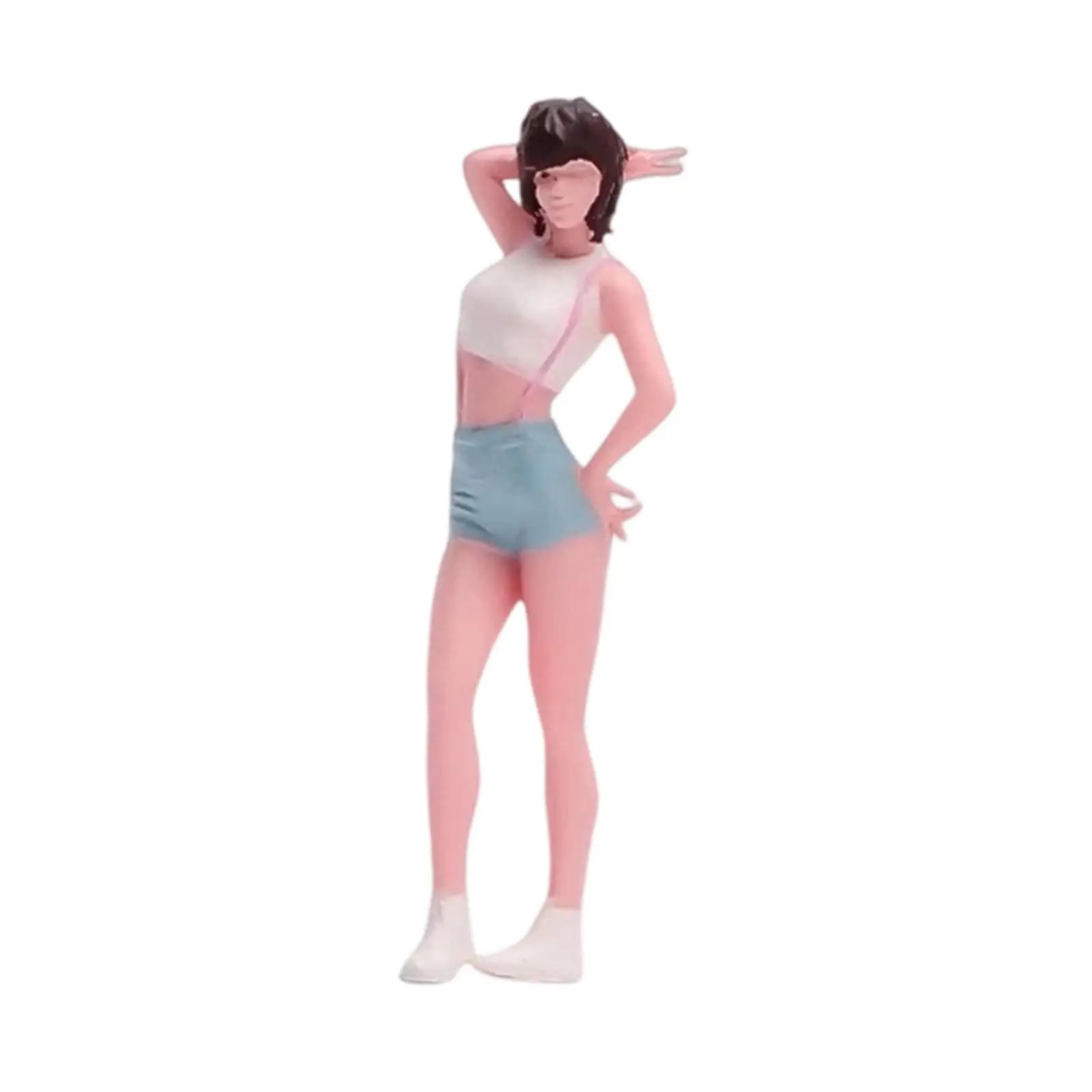 Detailed Resin 1 64 Female Miniature Figurine Adult Girl Model for Sand Table Scenery Room Decoration Role Play Layout