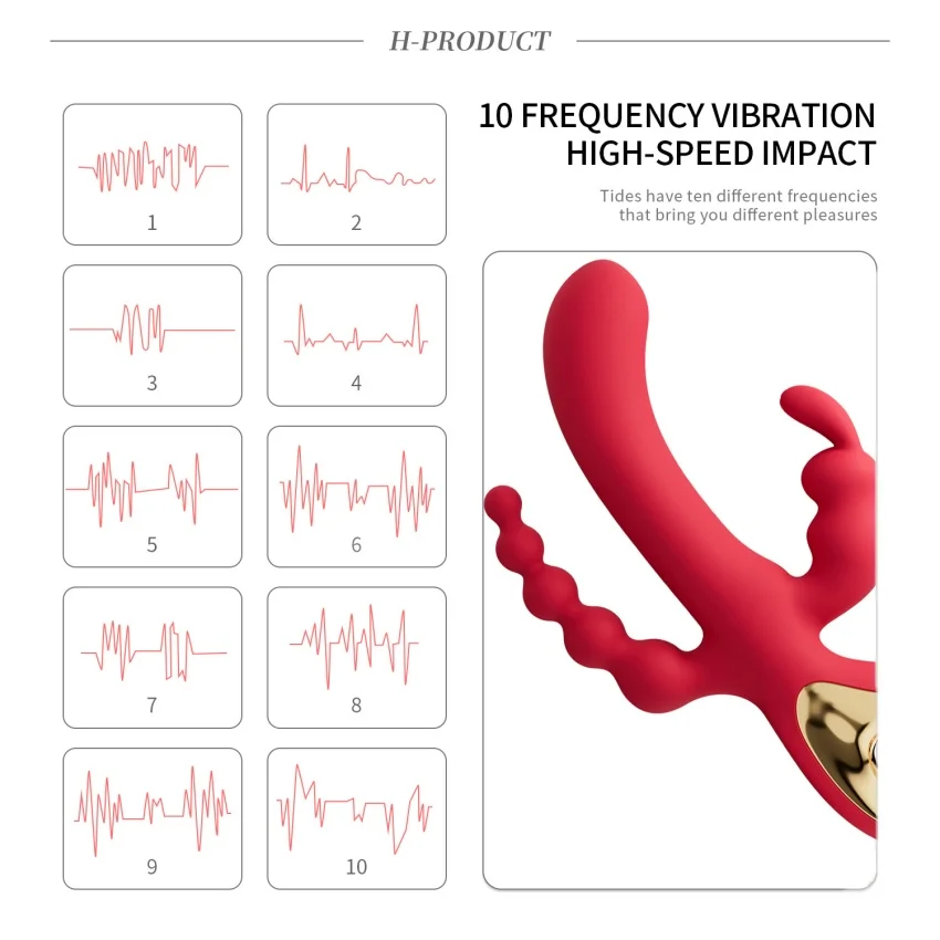 3 In 1 Dildo Rabbit Vibrators For Woman Clitoris Massage Anal Beads Sex Toys For Adults G-Spot Stimulation Female Masturbator 18 view 2