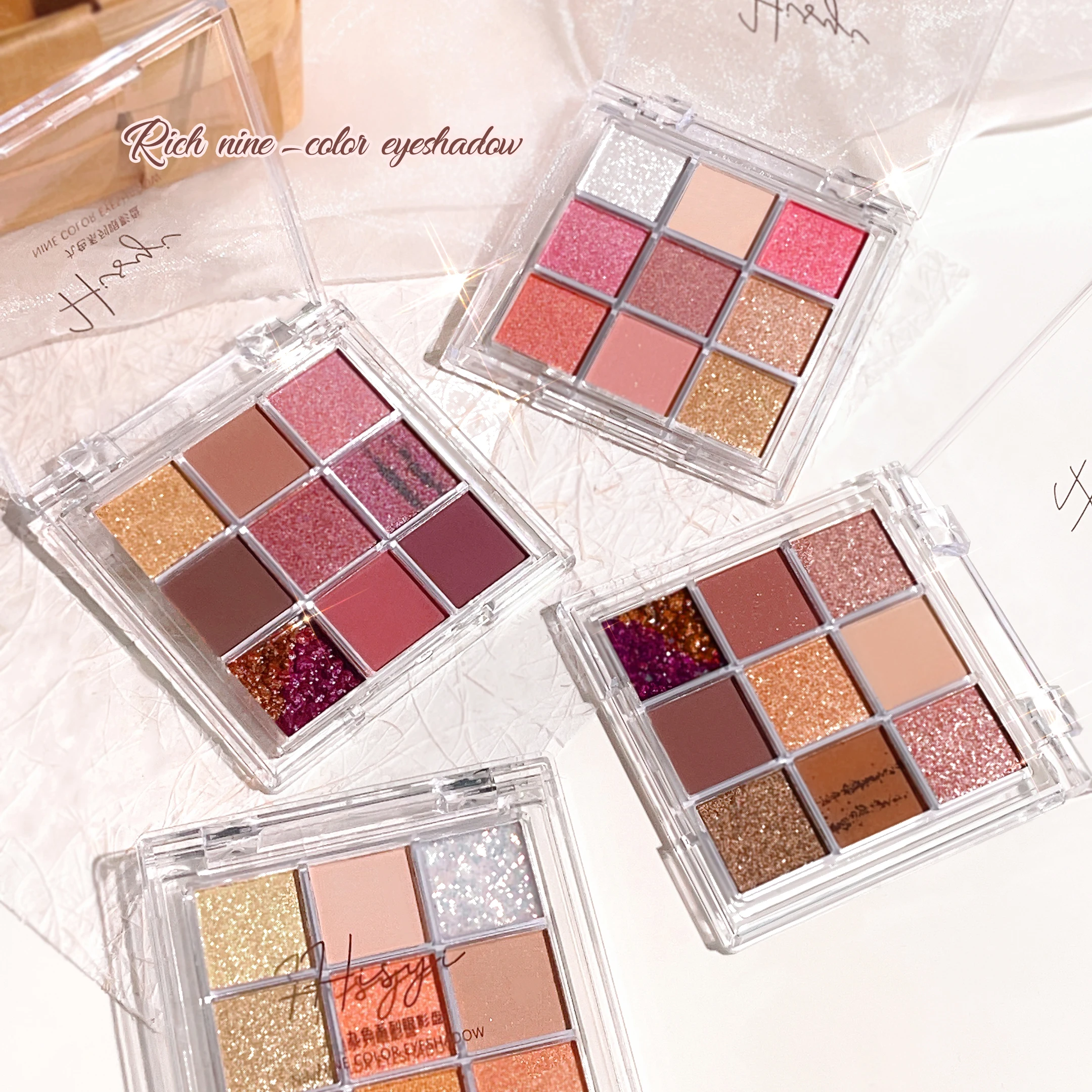 Nine Color Eye Shadow Plate, Non Flying Powder, Glitter Powder, Lasting Makeup, Daily Makeup