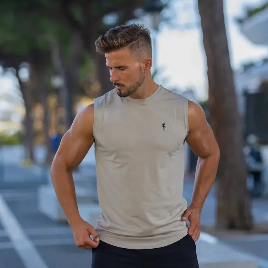 

Men's Quick Dry Sleeveless Tank Top, Gym Running T-Shirt Training, Workout Muscle Exercise Tank Top Running Sleeveless T-Shirt