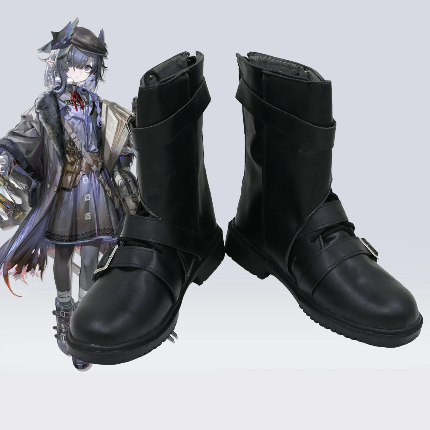 Game Arknights Five Star Medical Operator Укусик Cosplay Shoes Black Boots Halloween PU Leather Shoes Custom Made Big Size