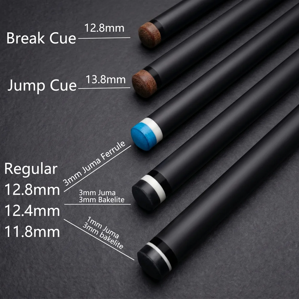 Pure Carbon Fiber Pool Cue Shaft 29.3in 12.4~12.5mm Regular Billiard Shaft 21.4~21.5mm Joint OD