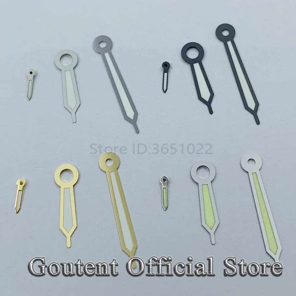 ساعة Goutent باللون الأسود والذهبي والفضي عقارب خضراء مضيئة تناسب 6497,6498 حركة ST3600 / ST3620 #1