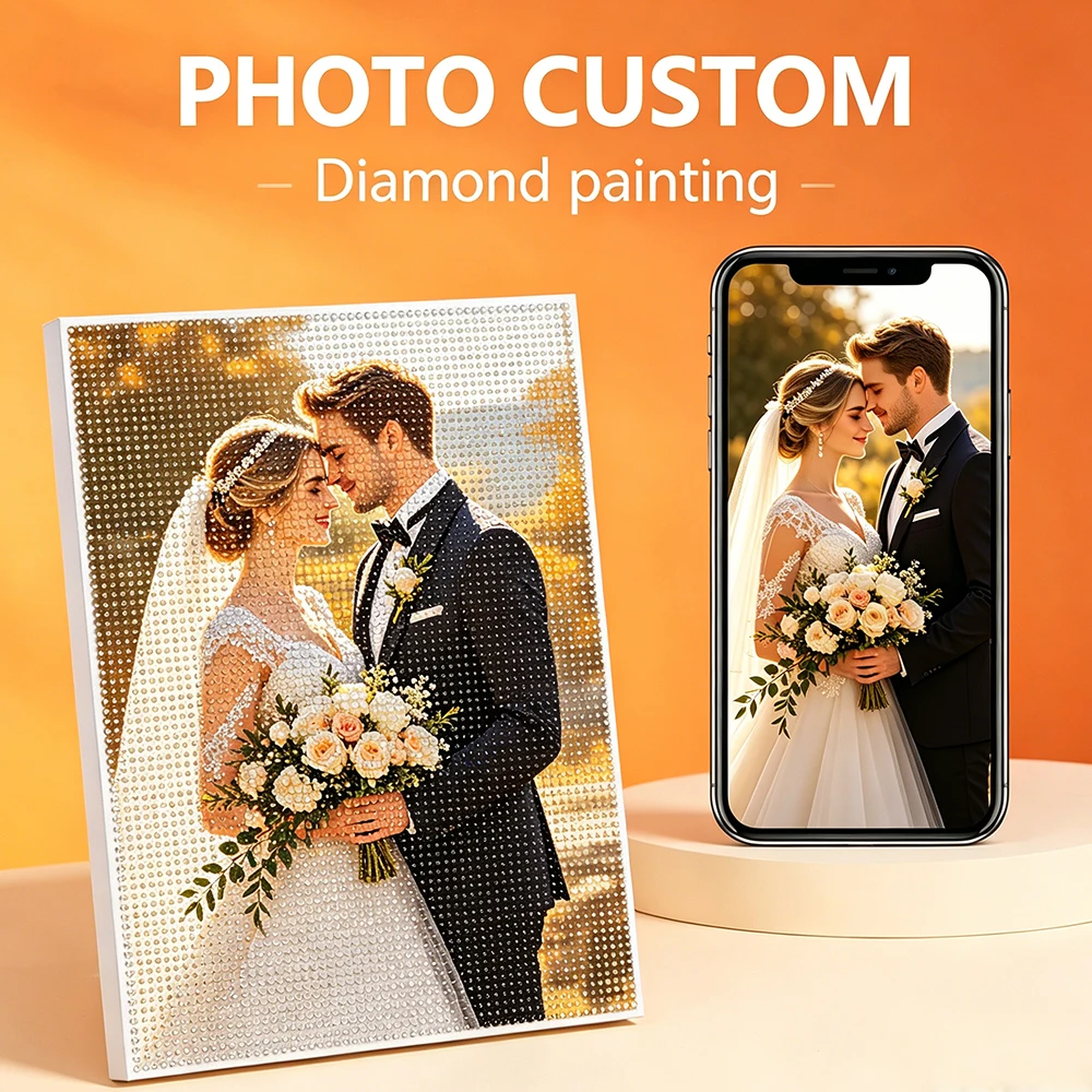 

Huacan Diamond Painting Custom Photo Full Square Round Drill DIY 5D Mosaic Embroidery Hobby Birthday Wedding Canvas Gift