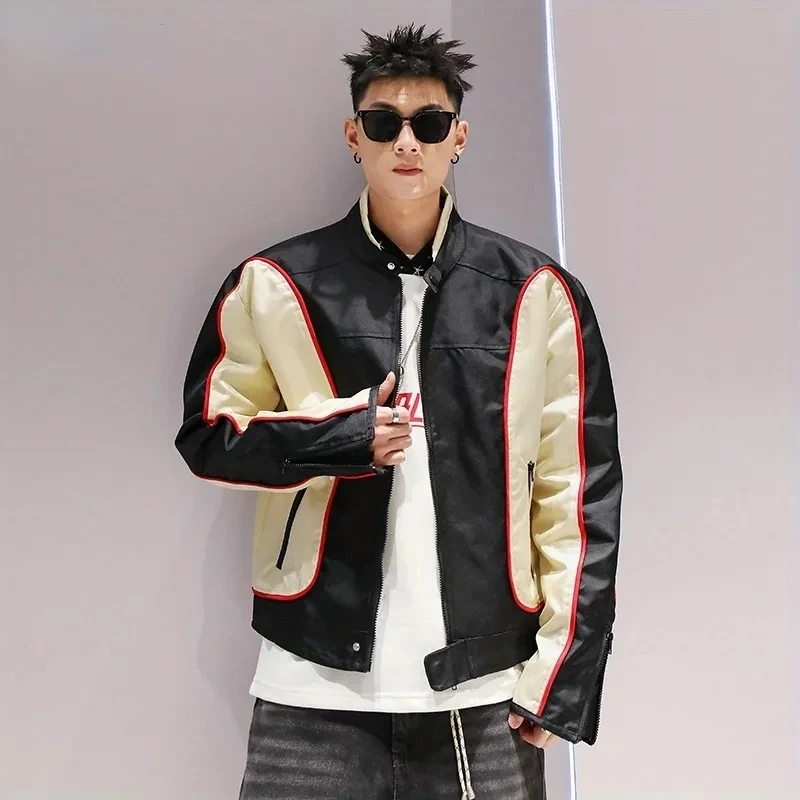 Varsity Jacket Bomber Men Women Oversized Baseball Jackets Unisex Black Racing Female New Y2k Vintage Jackets Coat Cloth Winter