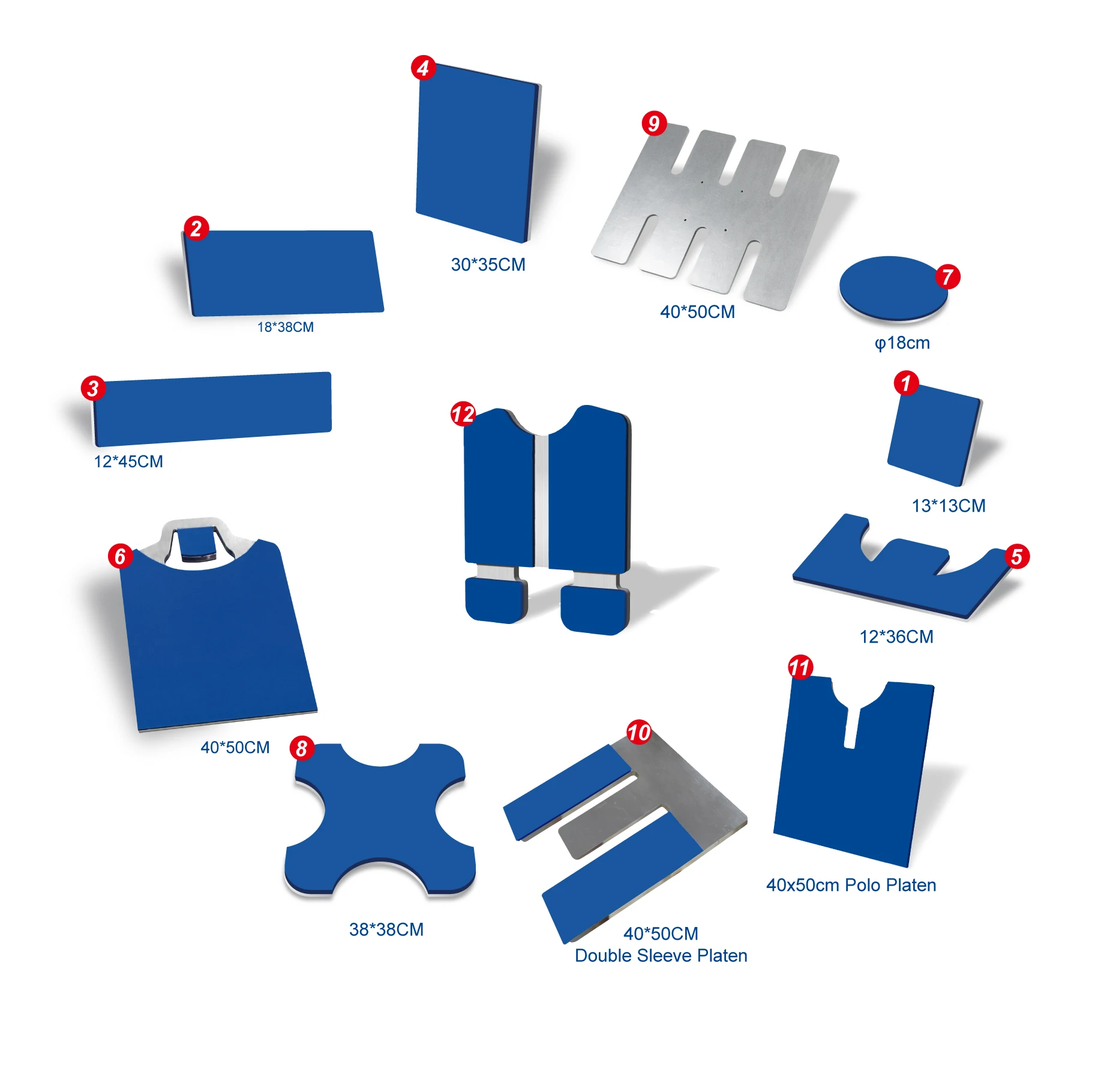 

Quick Removable Different Format Heat Press Plate Baseplate Sets