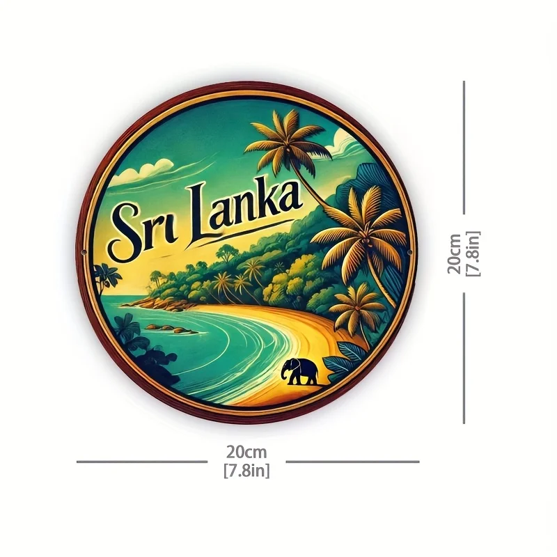 1pc Vintage Aluminum Wall Art Sign, SRI LANKA - Ideal for Restaurants, Cafes, Bakeries, Fast Food, Convenience Stores - Perfect