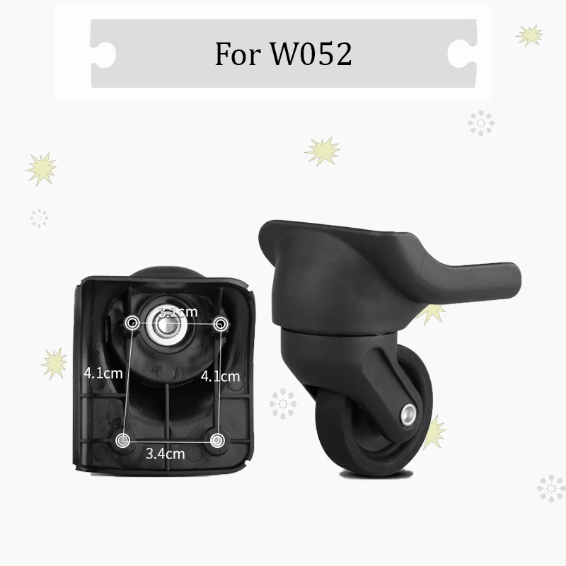 

For W052 Ultra-Quiet Luggage Wheel Accessories 360° Swivel Castors Wear-Resistant &Pressure-Resistant Suitcase Wheel Replacement