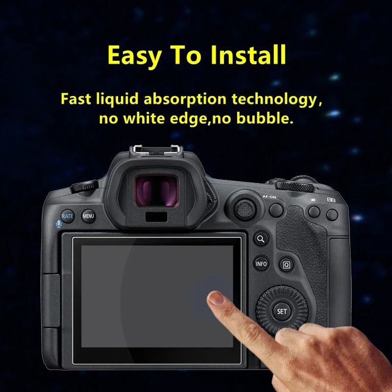 for Canon EOS R5 Protective Film Self-adhesive Tempered Glass Main LCD + Top Info Shoulder Screen Protector Cover Guard