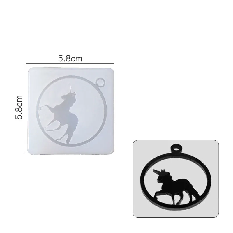 Silicone Mold for Resin Casting - Flying Horse Unicorn Tree Cat Bear Bird Design Gemstone Hanging Keychain Pendant Jewelry Makin