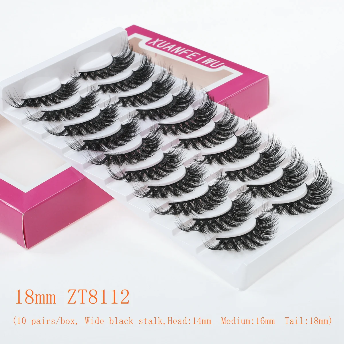 Xuanfeiwu Dense Stage Performance Croce 5D Ciglia finte intere Strumento per il trucco Gambo duro Adesivo riutilizzabile Ciglia per feste Ciglia disordinate comiche artificiali