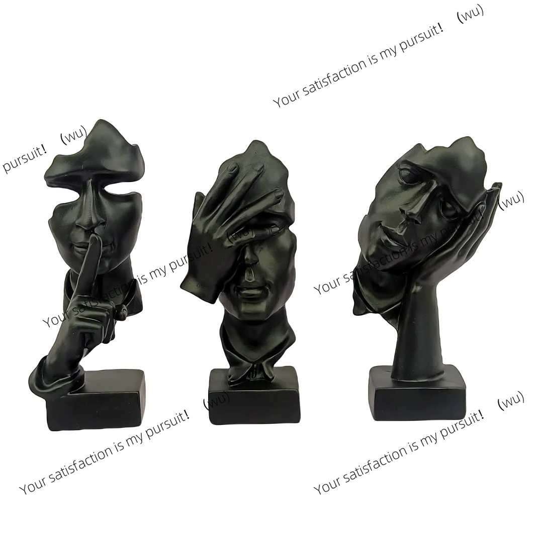 Modern minimalist creativity does not listen, does not look, does not say ornament living room wine cabinet office decoration