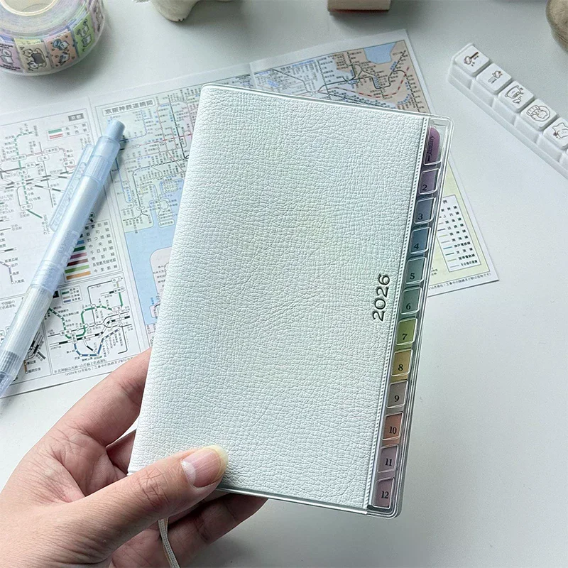 캘린더 노트 다이어리 2026 플래너 레인보우 커티컬 스케줄 핸드북 고급 월간 주간 계획 업무 노트