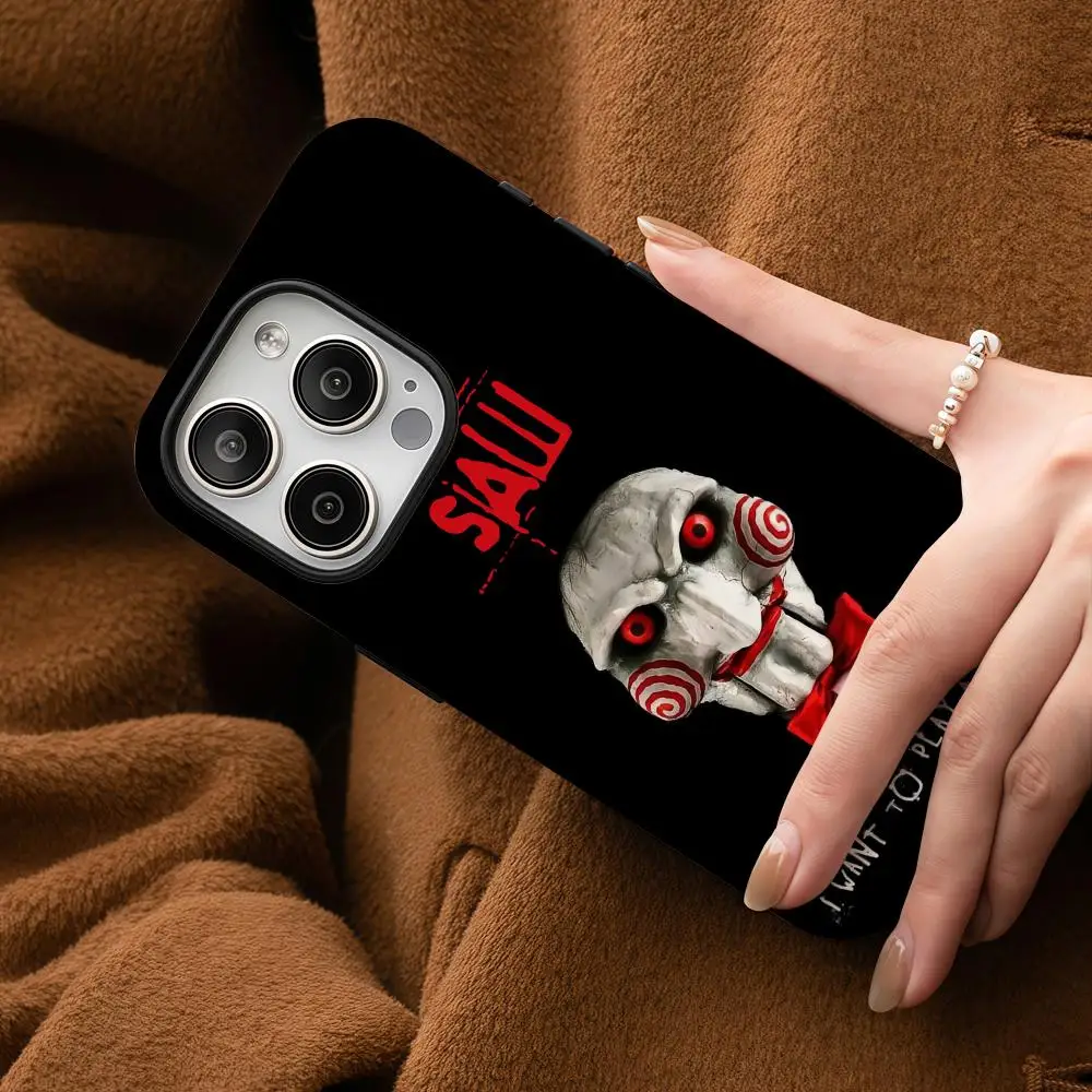 Чехол для телефона «Триллер ужасов» S-Saw X для Samsung Galaxy S25 24 23 22 Ultra Plus A56 36 26, глянцевый двухслойный жесткий корпус HD