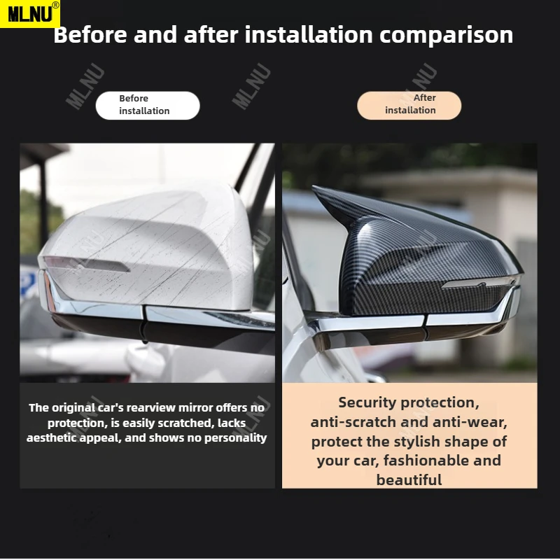 مرآة الرؤية الخلفية بوق الثور لملحقات Geely Starray/Atlas Pro/Proton X70 2024-2025 - مادة ABS، مقاومة للماء