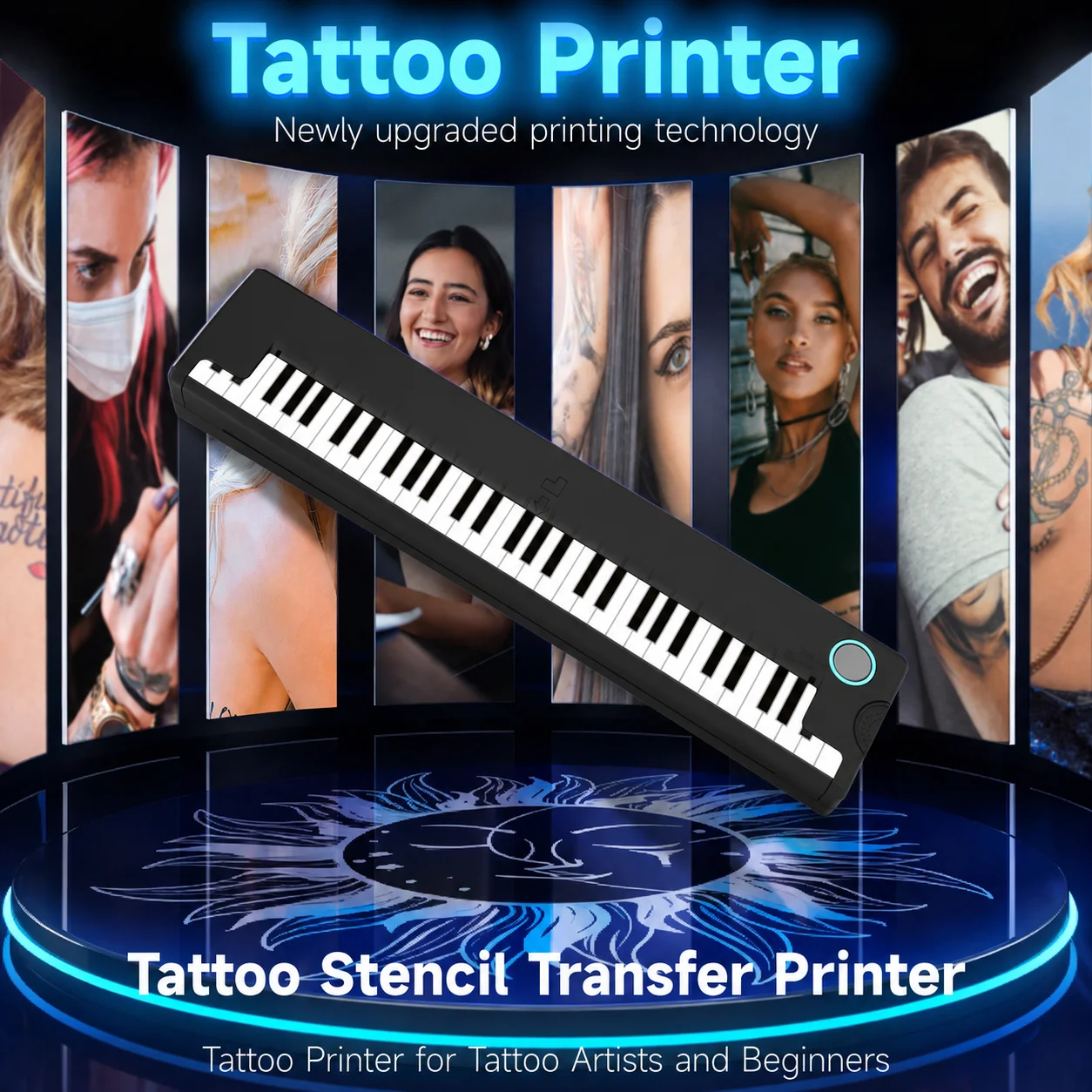 Imprimante thermique pour transfert de tatouages, équipement de tatouage sans fil – Compatible avec les smartphones et les ordinateurs
