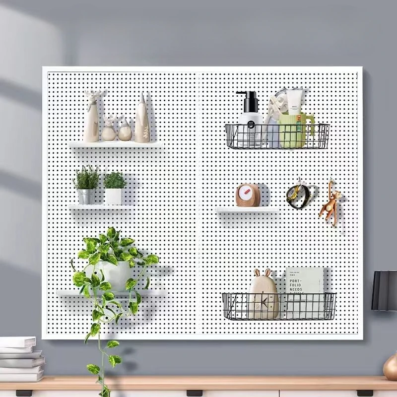 Peg Board Wall Design Organizer Storage Kit Peg Board Mount bordo perforato accessori in metallo strumenti imballaggio decorazione della parete