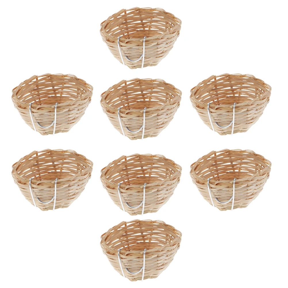 

8 Pcs Bird Rest Nest Bamboo with Hook Bird's Breeding Nests for Birds Home Decor