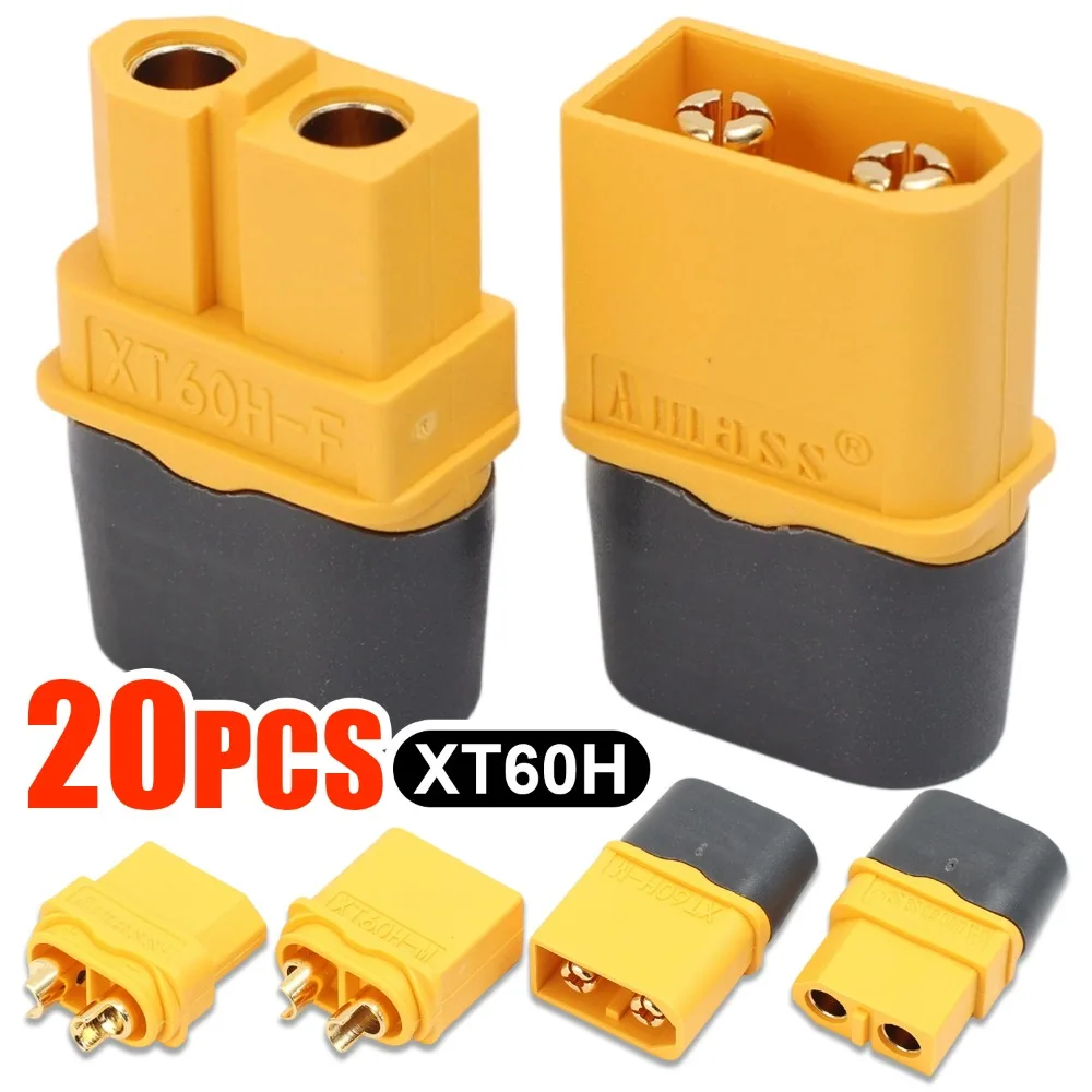 XT60H Connector Plug Male +  Female 60A Copper Gold Plating Car Boat E-Bike Power Cable Adapter for RC Lipo Battery FPV Drone