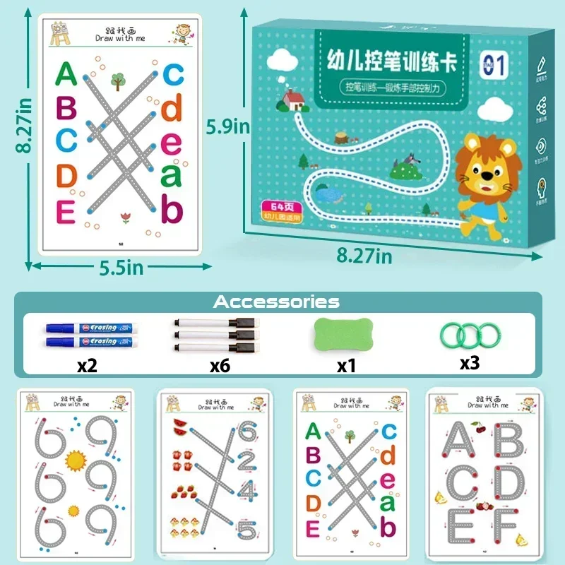 Kinder Montessori Zeichnung Spielzeug Stift Control Training Farbe Form Mathematik Spiel Spiel Set Kleinkind Lernen Aktivitäten Pädagogisches Spielzeug