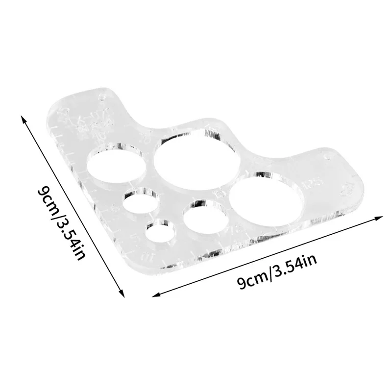 90*90mm Acryl Ronde Hoekmeter Lederen Gereedschap DIY Handleiding Lederwaren Ronde Rand Sjabloon Positionering Markering Snijgereedschap