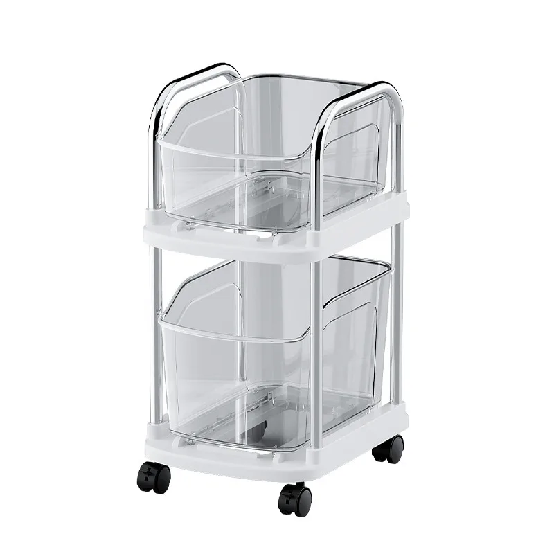 Portable movable cart, universal wheel, drawer type, multi-functional storage rack