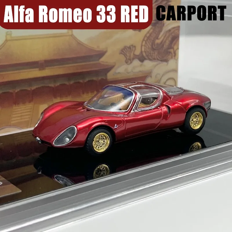 CARPORT 1/64 Alfa Romeo 33 RED Alloy Car Static Die Cast Vehicles