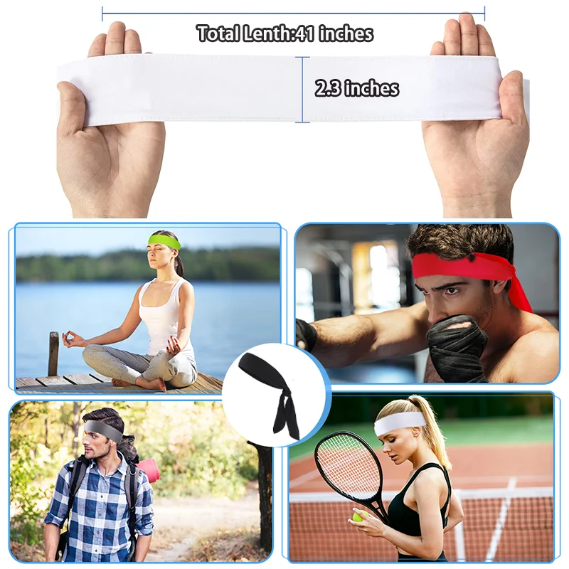 Sport Headband Hair Bands  Yoga Sweatband Running Fitness Ice Silk Fabric Headgear Sports Forehead Protection Headscarf Bandage