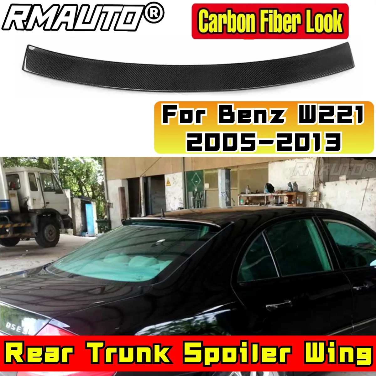 

Car Rear Roof Spoiler Body Kit Car Rear Spoiler Wing For Mercedes Benz S-Class W221 S300 350 600 2005-2013 Car Accessories