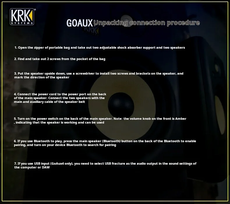 KRKkrk GoAux3/4 professional monitoring hall speaker studio recording studio DJ disc making 3-inch 4-inch Bluetoothactive sound