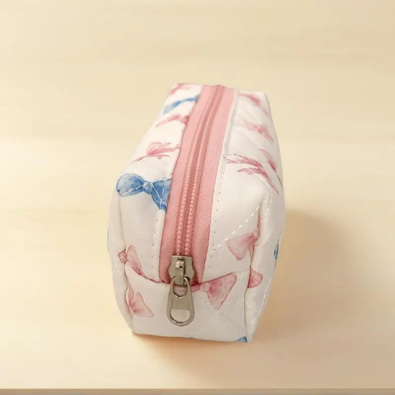 

Милый милый пенал с бантом и цветочным принтом вишни, портативный большой вместительный студенческий мешок для хранения канцелярских принадлежностей, сумка для ручек, девчачья косметичка, подарки