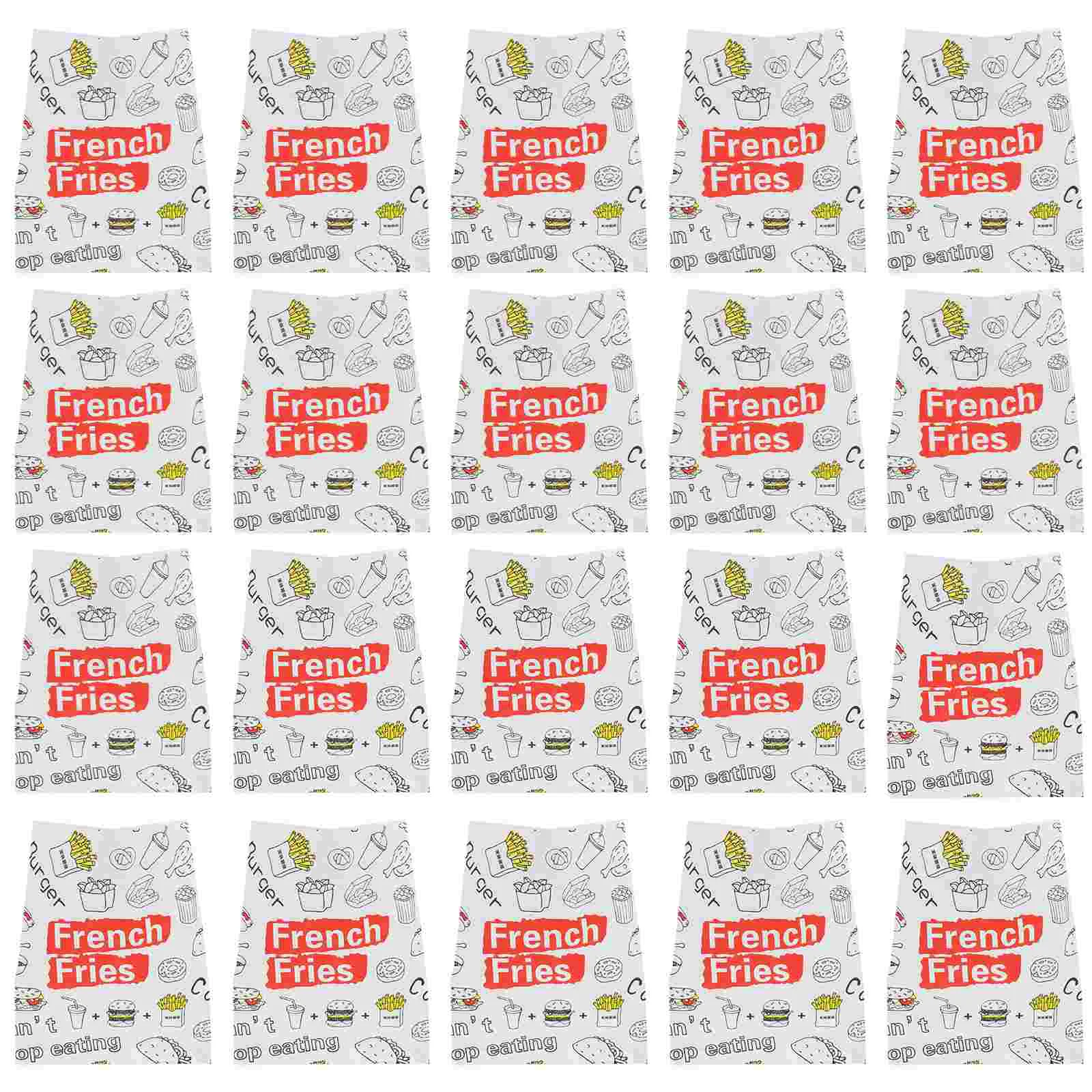 

300 Pcs Back to School Snack Bag French Fries Greaseproof Paper Fried Chicken Wing Wrapping Container Storage Bags Kraft