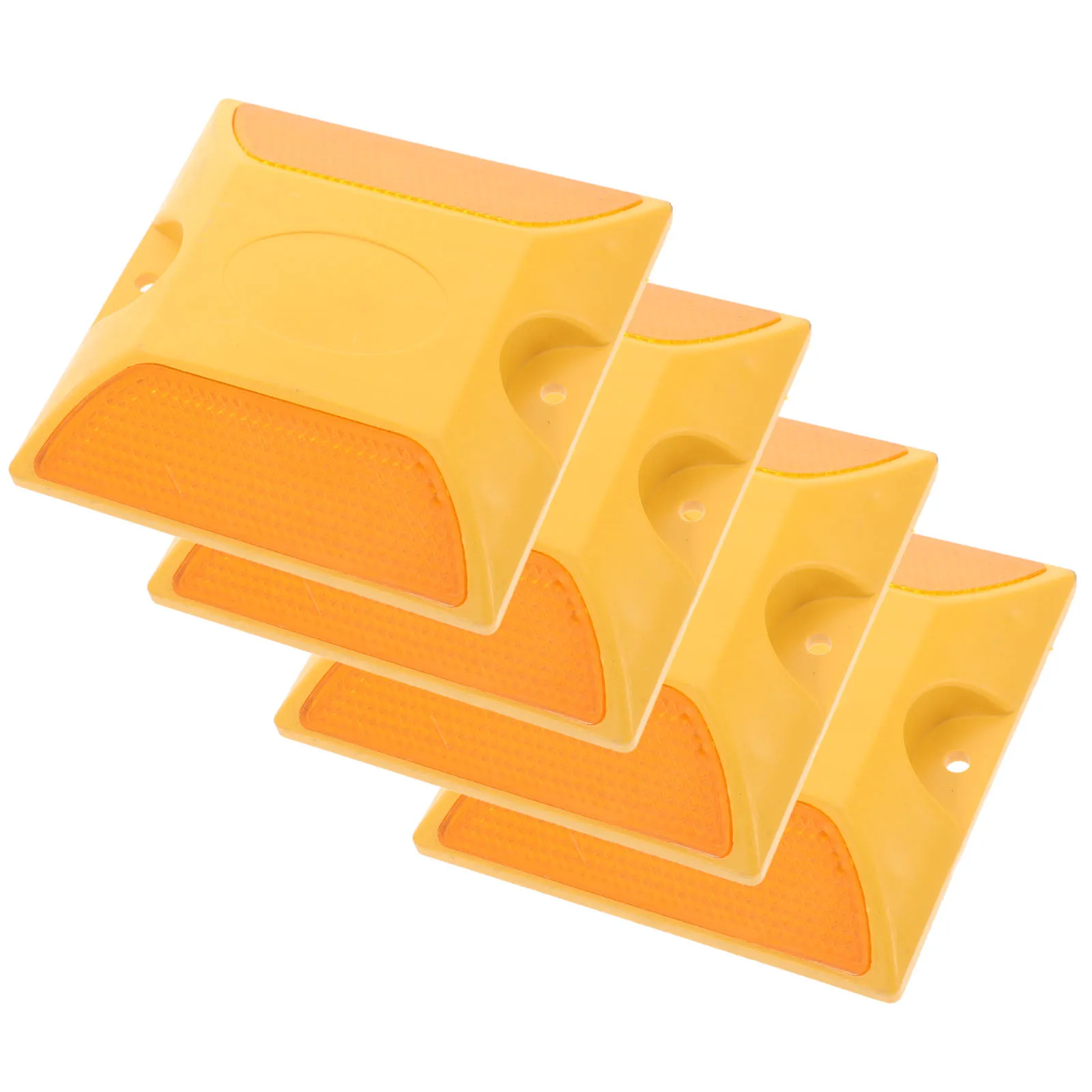 4 قطعة ترصيع عاكسة مزدوجة الجوانب مقاومة للطقس تركيب سريع للطرق وقوف السيارات الكثير سلامة المشاة للطرق