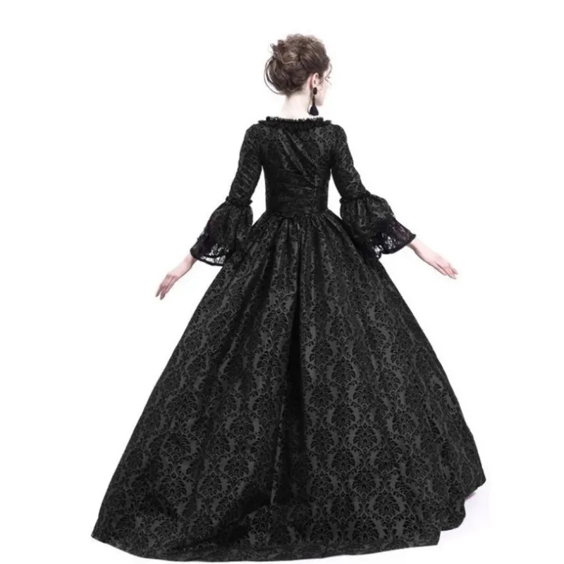 S-5XL فستان محكمة فاخر كبير الدانتيل تقسم مضيئة فستان ريترو القرون الوسطى عصر النهضة