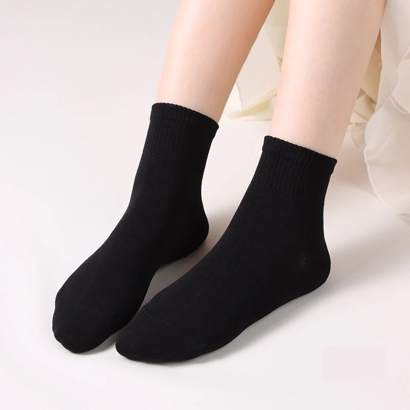 DONG AI 1 Pairs Women Socks Cotton Mid Ankle Fashion Hajuruku Korea Style Solid Color Quality Breathable Sox