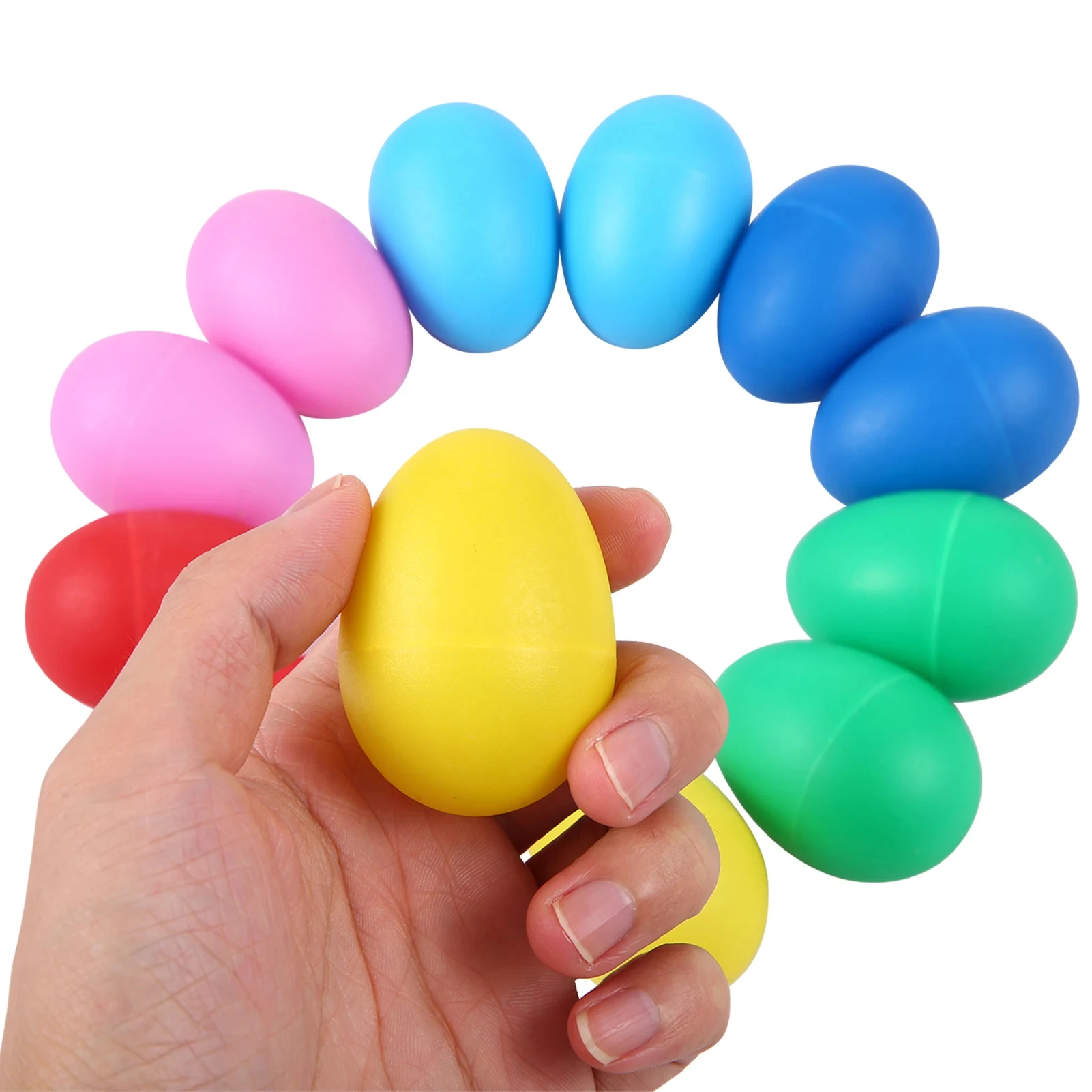 12Pcs Egg Shakers Musical Instruments Percussion Egg for Kids Toys Plastic Easter Egg Shaker for Education Musical Learning