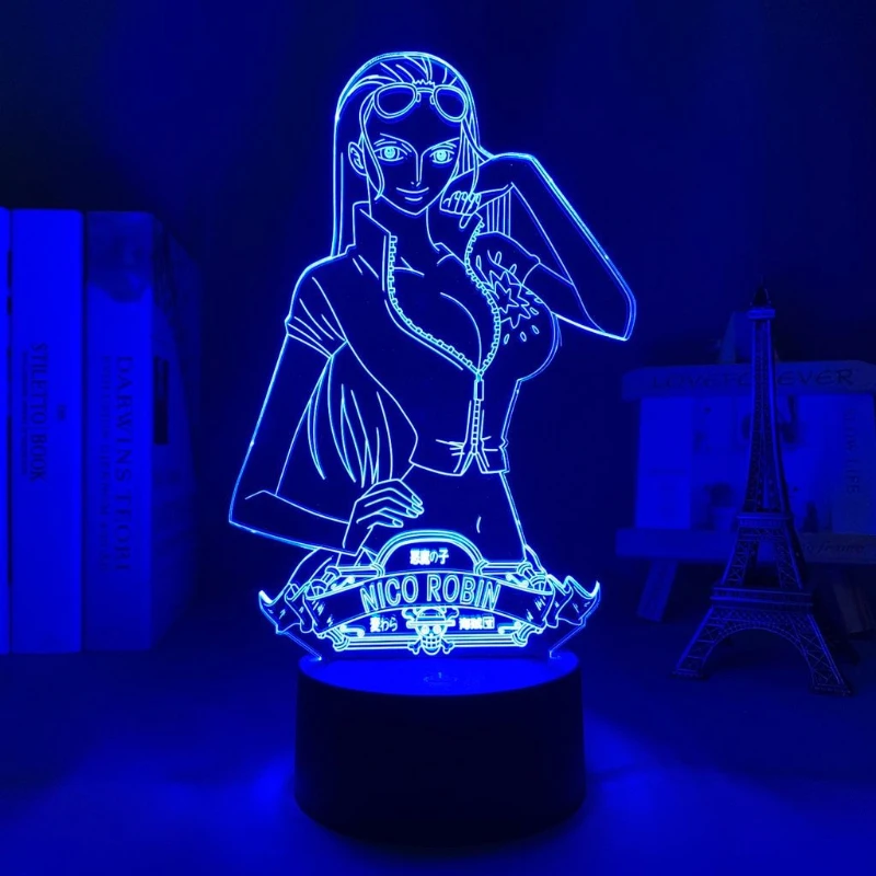 

One Piece Nico Robin anime cartoon cute acrylic LED standee creative 2D bedroom atmosphere night light decoration gift