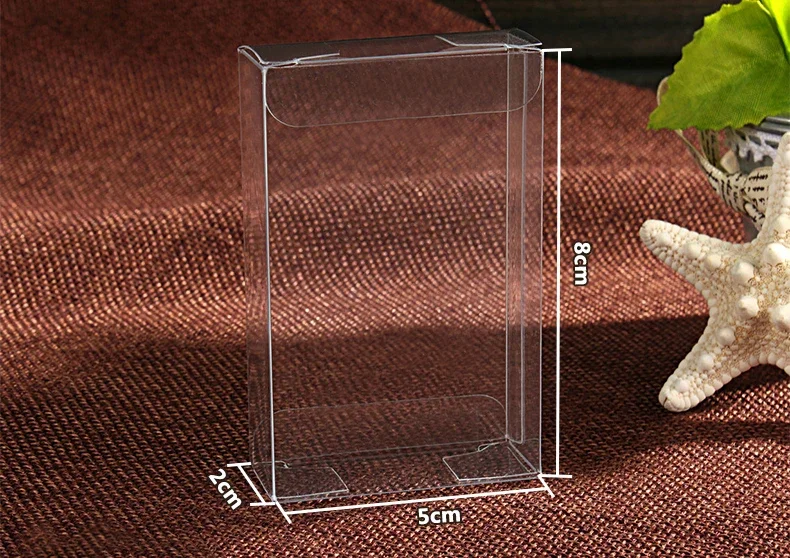 30pcs 2*5*8cm clear plastic pvc box packing boxes for gifts/chocolate/candy/cosmetic/cake/crafts square transparent pvc Box