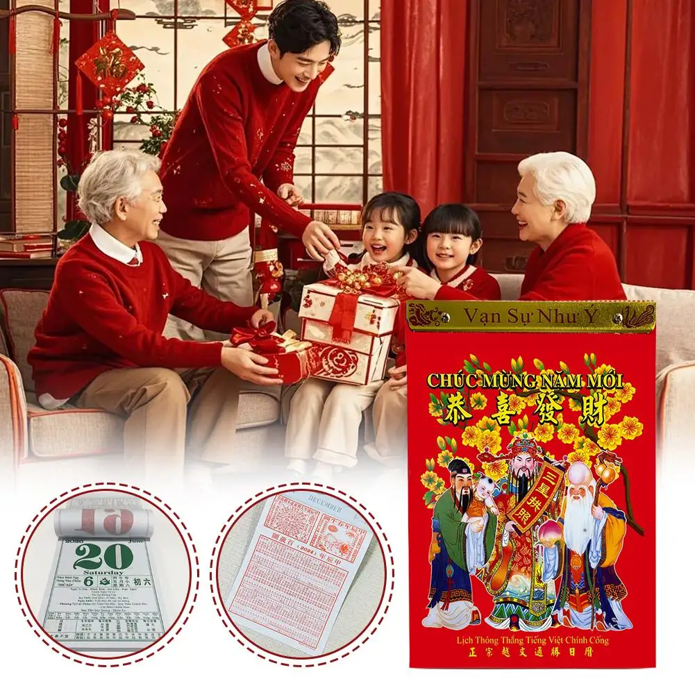 

Настольный календарь-перевертыш на 2026 год — ежедневник с английским и вьетнамским алманахами, для офиса и дома