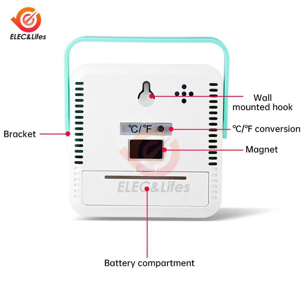 Mini termômetro digital LCD usado para temperatura do freezer do tanque de peixes - 50-70 ℃   sensor de temperatura interno e externo para geladeira