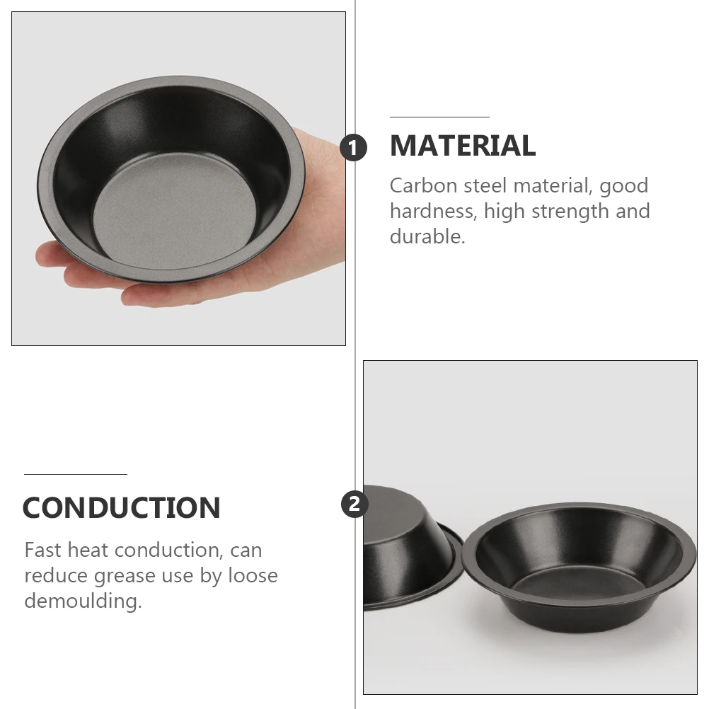 

2Pcs DurableRoundPizzaTray CarbonSteelMaterial FastHeatConductionLooseDemoulding BreadsCakesCookiesSavoryBakingOvenBakingPan