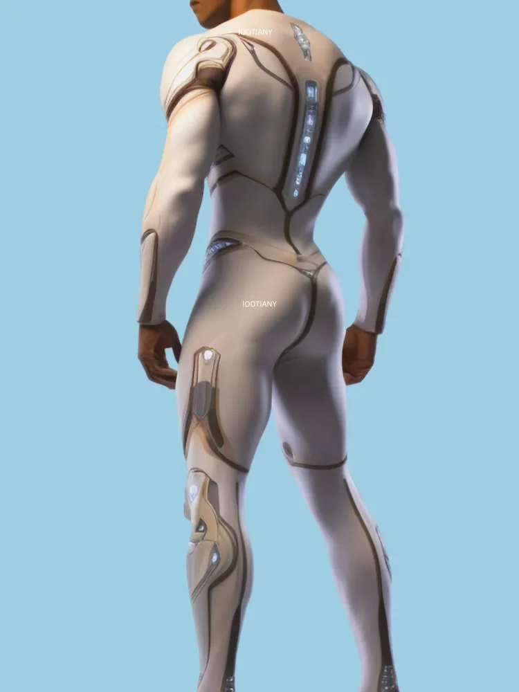 IOOTIANY Herren Sexy Stretch-Bodysuit Zentai-Anzug Halloween Karneval Party Krieger Bühnenauftritt Cosplay Kostüm 2026 – Detail 6