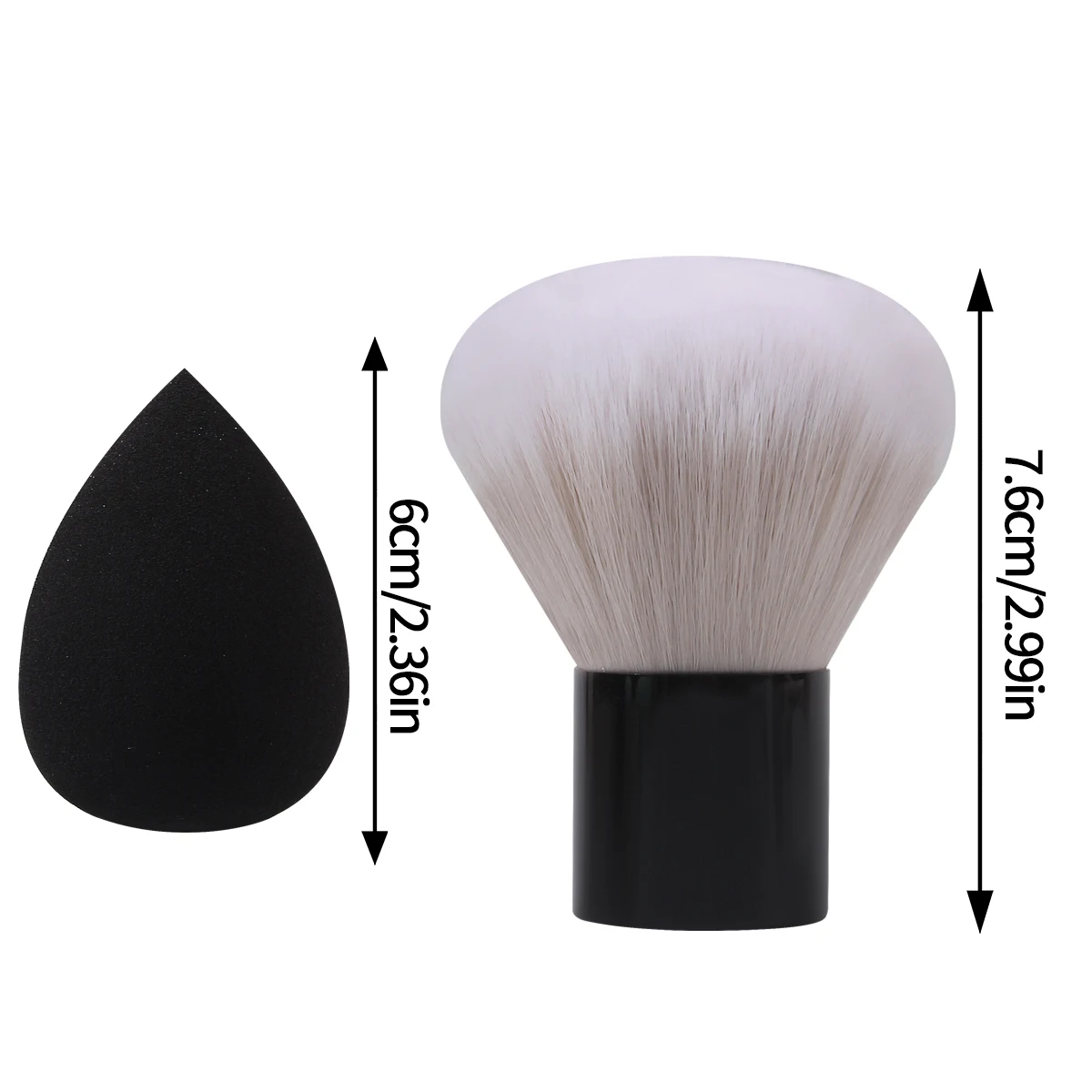 قطعتان من فرشاة الفطر الكبيرة وفرشاة تنظيف الغبار لطلاء أظافر البيض الإسفنجي الكبير، فرشاة إزالة الغبار، أدوات فنية للأظافر