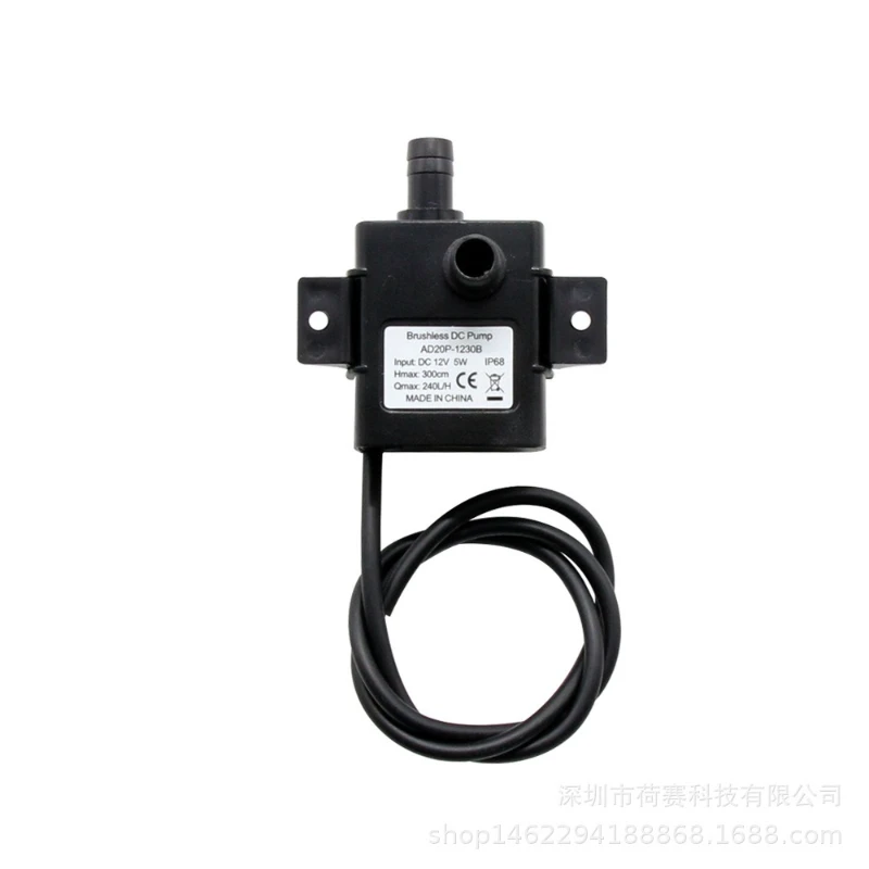 Bomba silenciosa para tanque de peixes, 4.8w, 5w, 3.6w, 240l/h, dc 12v, 24v, motor solar sem escova, piscina, circulação submersível, bomba de água, jardim