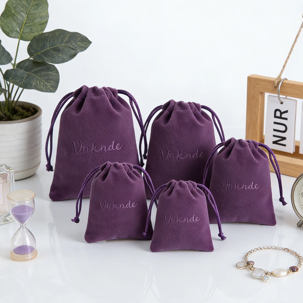 

Массовые 100 шт., сумки для упаковки ювелирных изделий с логотипом, бархатная лента, сумки на шнурке, роскошные серьги, кольца, ожерелье, браслет для хранения