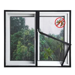 Black, Customized size，Window mesh with zipper Self-adhesive zipper,mosquito nets for windows anti mosquito window door curtain