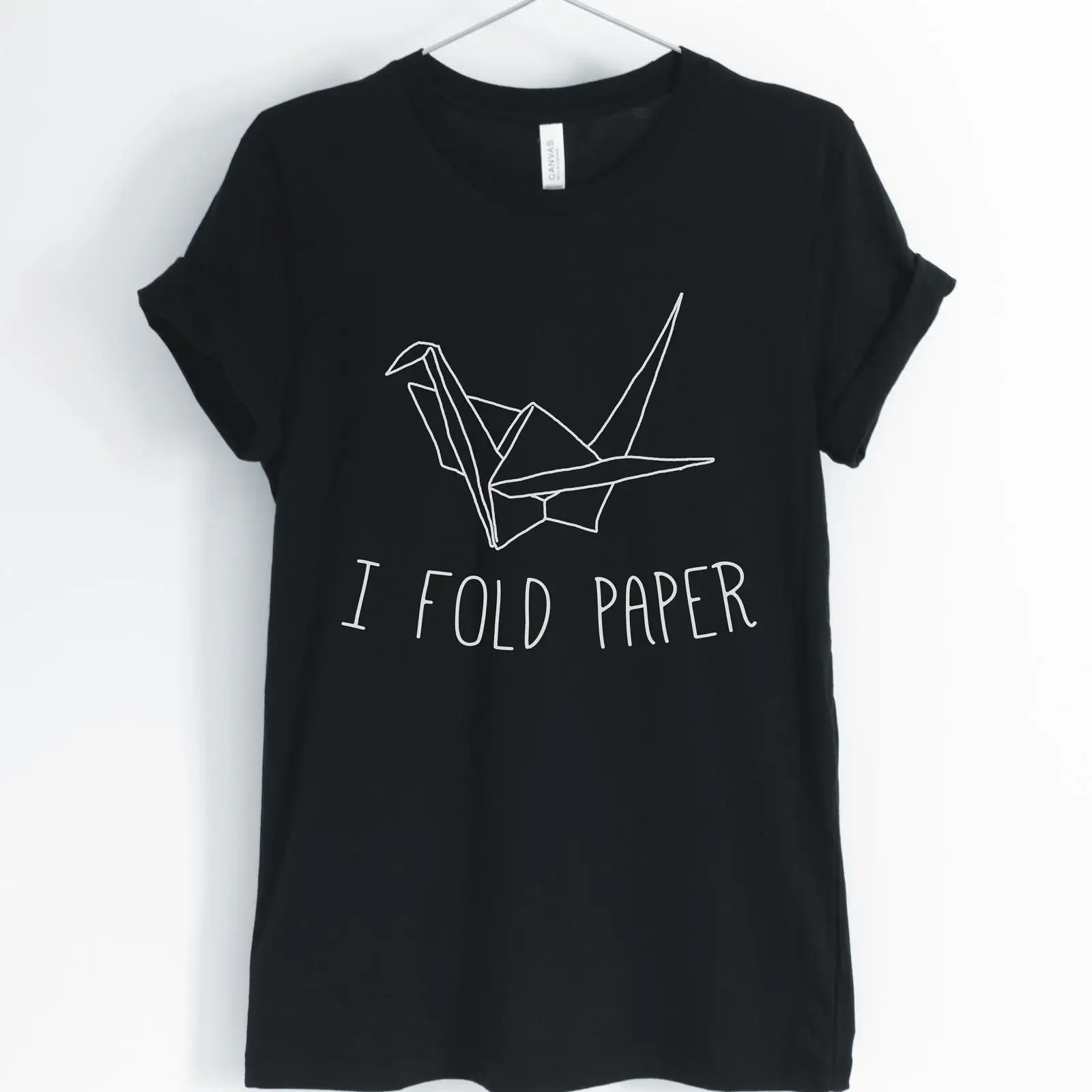 I Fold Paper Origami Crane T Shirt Funny Cute Lover Maker Women Casual  vintage Washed Comfortable Stylish Slightly Versatile