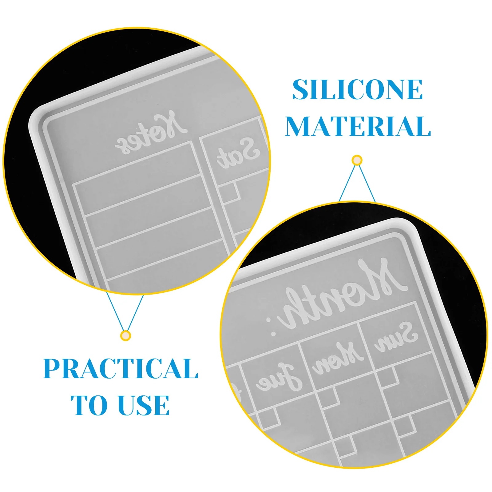 

2Pcs Calendar Making Silicone Mold DIY Crystal Epoxy Resin Mold for Reusable Planner Board Craft Supplies Organizer