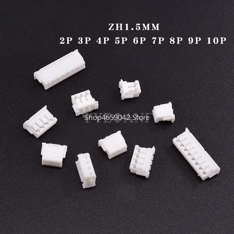 50Pcs ZH1.5 Connector 1.5MM Pitch Female Housing Plastic Shell Plug 2P/3P/4P/5P/6P/7P/8P/9P/10P FOR PCB Board ZH